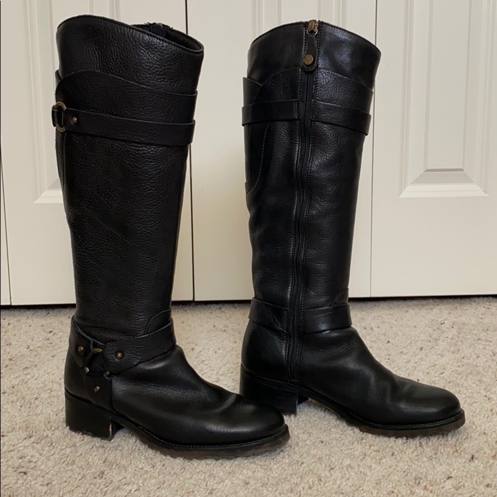 Fabianelli black leather Moto Boots size 38